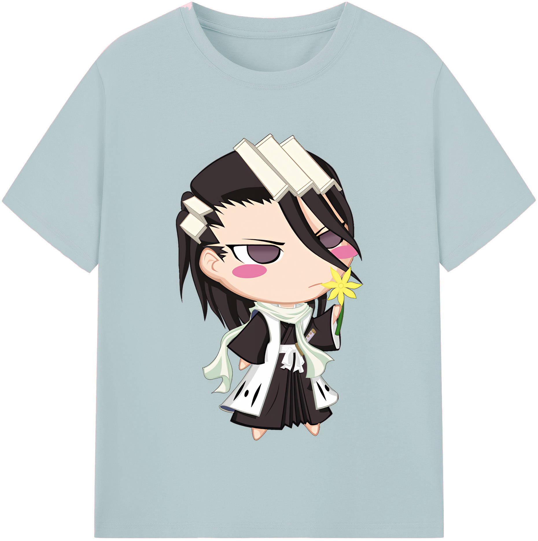 （画像用） ブリーチ くちき びゃくや BLEACH Kuchiki Byakuya 綿100％半袖Tシャツ（フロントプリント）